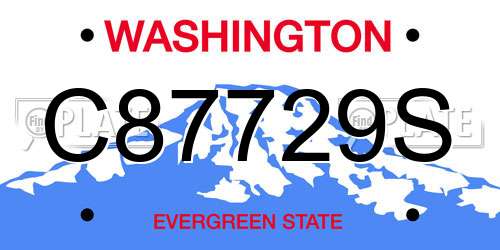 C87729S Washington License Plate