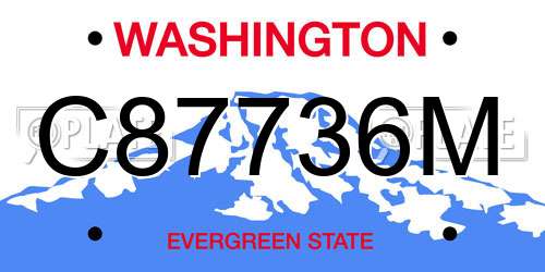 C87736M Washington License Plate