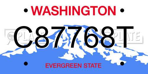 C87768T Washington License Plate