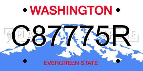 C87775R Washington License Plate