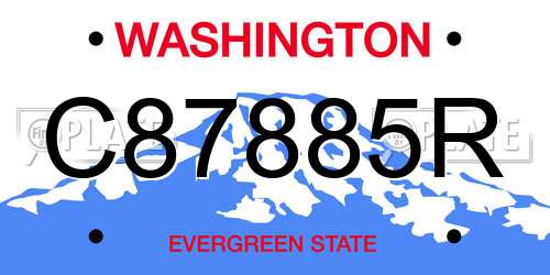 C87885R Washington License Plate