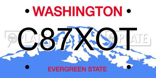 C87XOT Washington License Plate