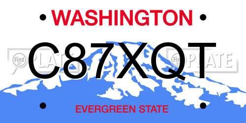 C87XQT Washington License Plate