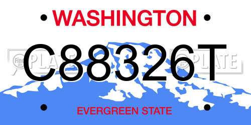 C88326T Washington License Plate