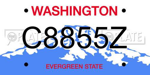 C8855Z Washington License Plate