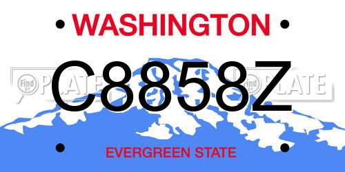 C8858Z Washington License Plate