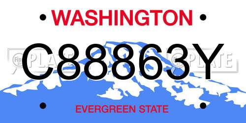 C88863Y Washington License Plate
