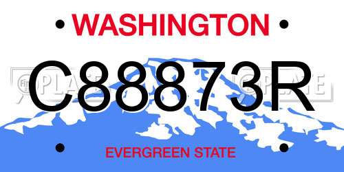 C88873R Washington License Plate