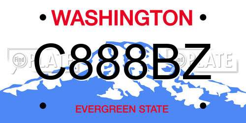 C888BZ Washington License Plate