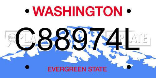 C88974L Washington License Plate