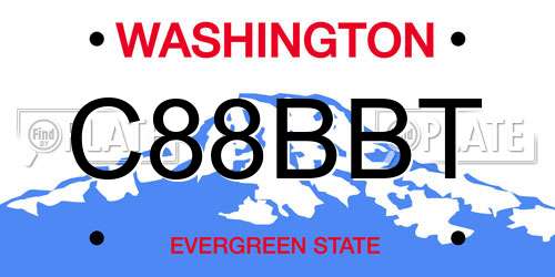 C88BBT Washington License Plate