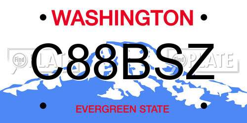 C88BSZ Washington License Plate