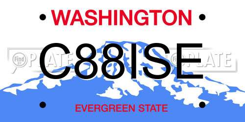 C88ISE Washington License Plate