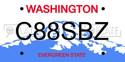 C88SBZ Washington License Plate