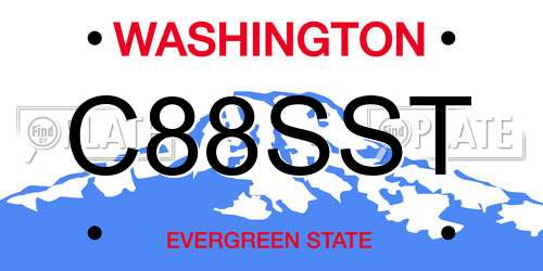 C88SST Washington License Plate