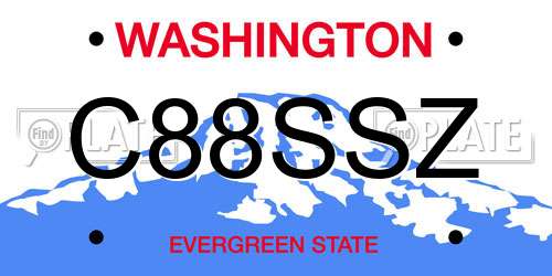 C88SSZ Washington License Plate