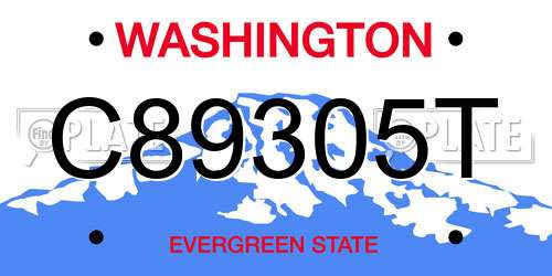 C89305T Washington License Plate