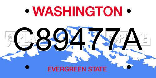 C89477A Washington License Plate