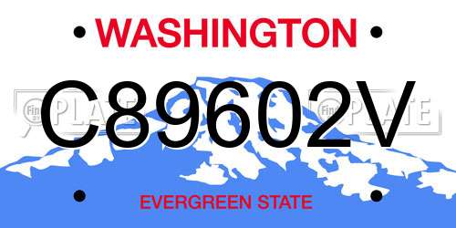 C89602V Washington License Plate