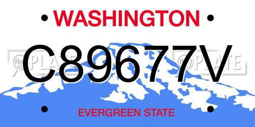 C89677V Washington License Plate
