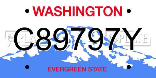 C89797Y Washington License Plate