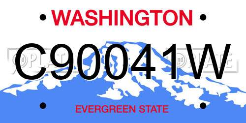 C90041W Washington License Plate
