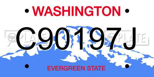 C90197J Washington License Plate