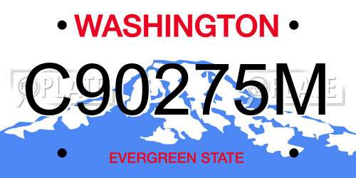 C90275M Washington License Plate