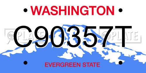C90357T Washington License Plate