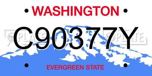 C90377Y Washington License Plate