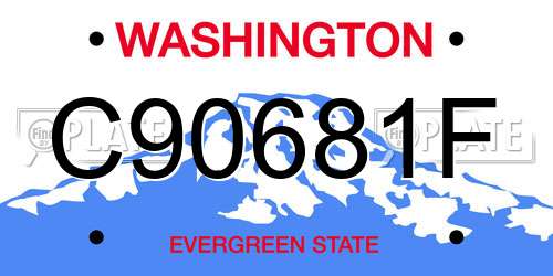 C90681F Washington License Plate