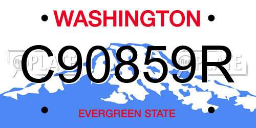 C90859R Washington License Plate