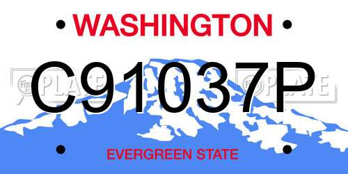 C91037P Washington License Plate