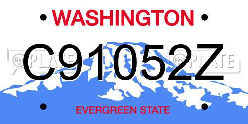 C91052Z Washington License Plate