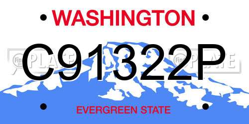 C91322P Washington License Plate