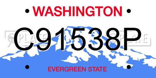 C91538P Washington License Plate