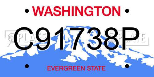 C91738P Washington License Plate