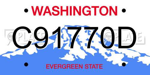 C91770D Washington License Plate