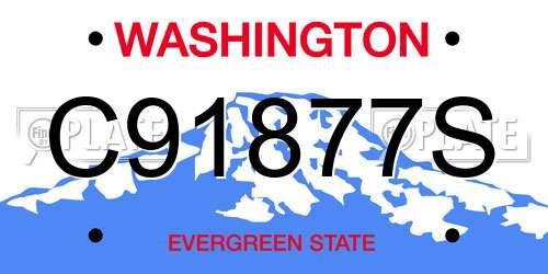 C91877S Washington License Plate