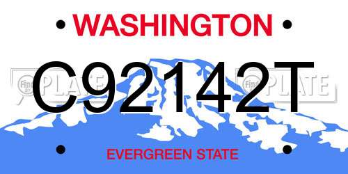 C92142T Washington License Plate