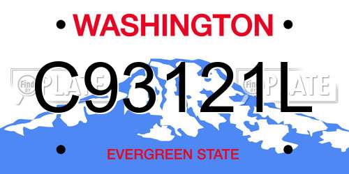 C93121L Washington License Plate