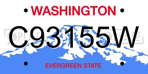 C93155W Washington License Plate