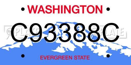 C93388C Washington License Plate