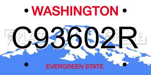 C93602R Washington License Plate
