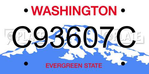 C93607C Washington License Plate