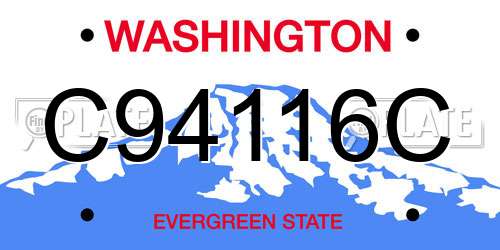 C94116C Washington License Plate
