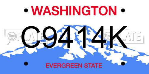 C9414K Washington License Plate