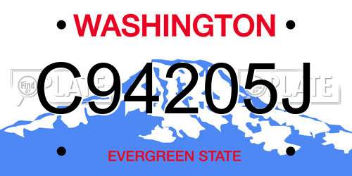 C94205J Washington License Plate