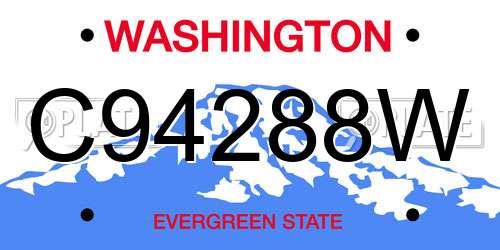 C94288W Washington License Plate