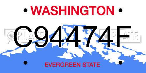 C94474F Washington License Plate